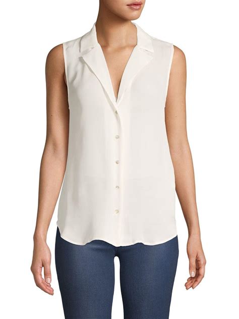 women's dior white button down sleeveless shirt|Dior Women's Button Down Shirts .